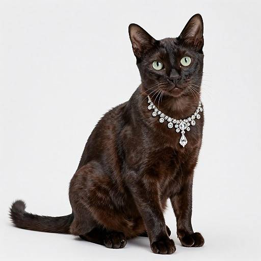 Luxurious Minskin Cat Portrait with Diamonds