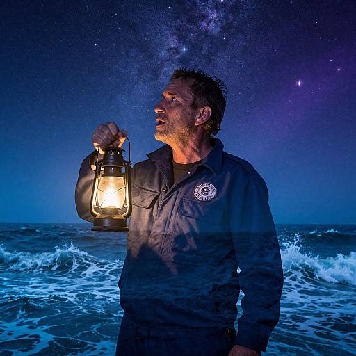 Haunting Double Exposure of Coast Guard