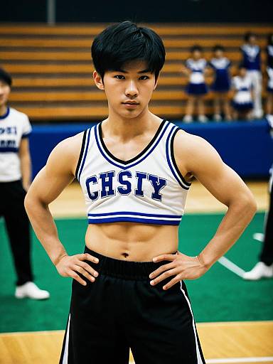 Male Cheerleader in Fancy Dress