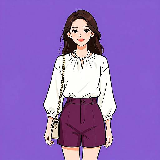 Elegant Woman in Classic Burgundy Outfit