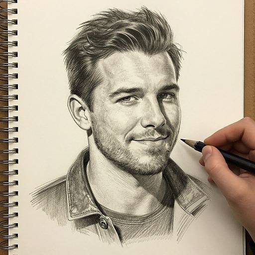Hypermasculine Photorealistic Male Sketch