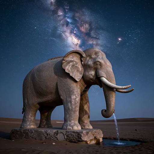 Levitating Ancient Stone Elephant Monument