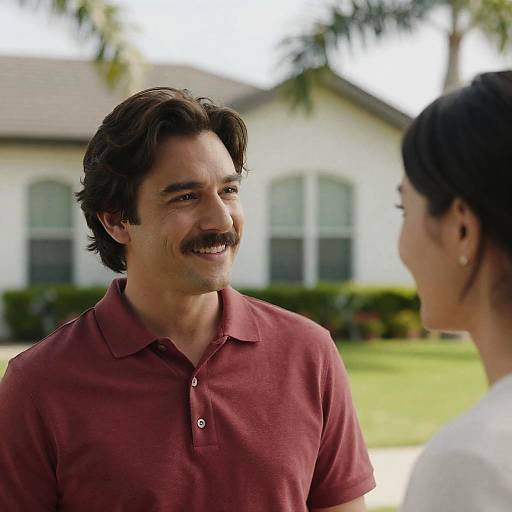 Couple Smiling in Sunny Garden Setting