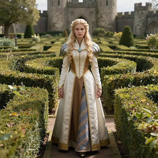 Medieval Princess in Garden Maze