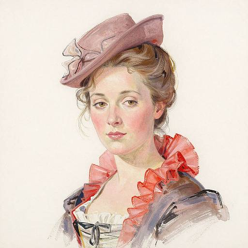 Ethereal Gouache Portrait of Anna Karenina