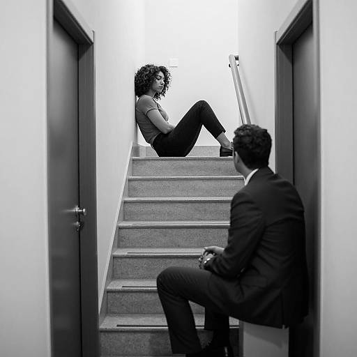 Mysterious Narrow Stairwell Scene