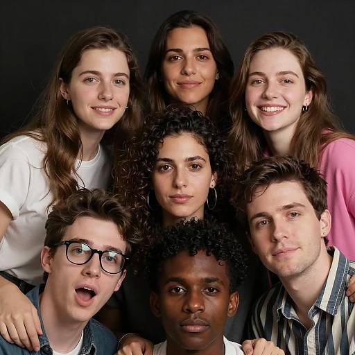 Close-Up Group Portrait of Six Individuals