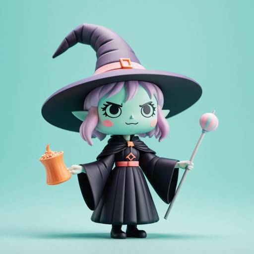 Cute Expressionism Witch Figurine