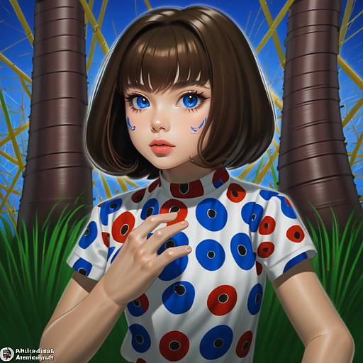 Illustration of Haibara ai, meitantei conan in the style of Kairunoburogu