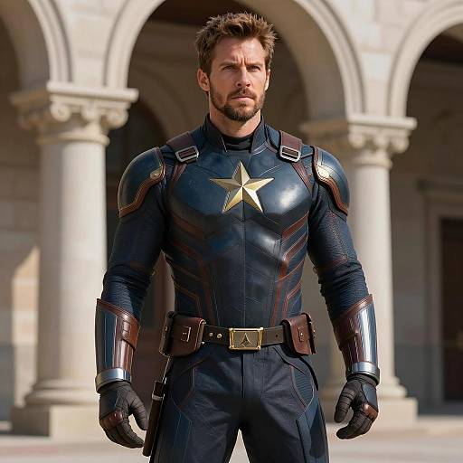 Cinematic Male Superhero in Armor