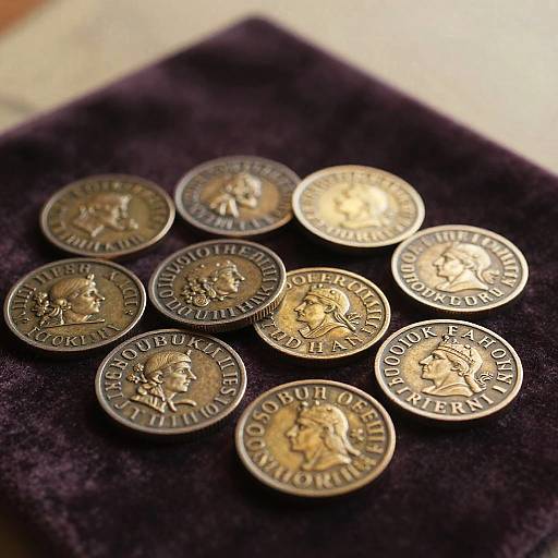Vintage Golddukaten Coins on Velvet