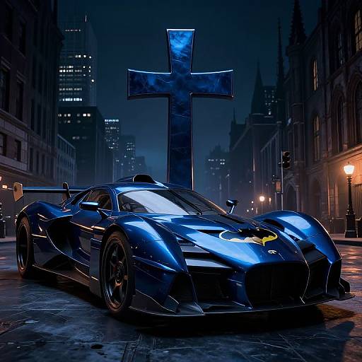 Dark Blue Mach 5 Batmobile Hybrid