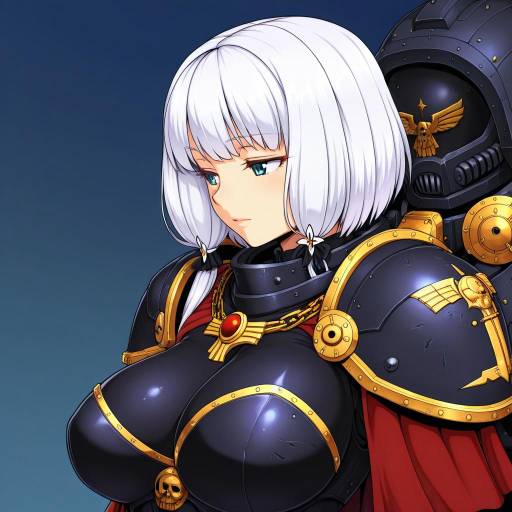 Illustration of Adepta sororitas, warhammer 40k in the style of Kakone