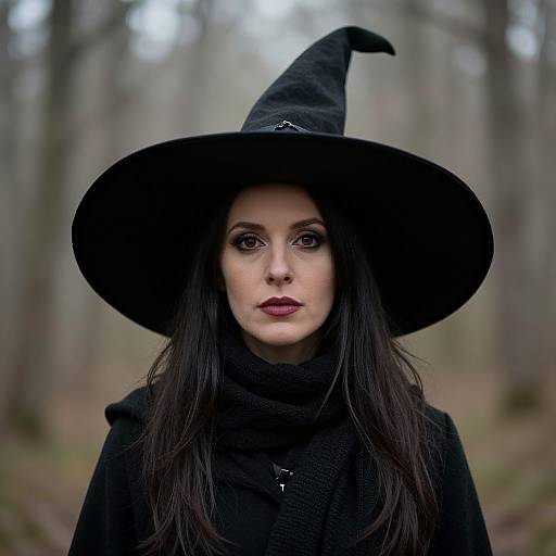 Traditional Witch in Large Hat