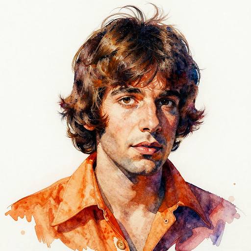 Psychedelic 1960s Beat Poet Watercolor