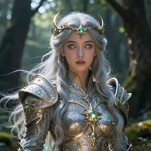 Mystical Fantasy Portrait in Enchanted Forest