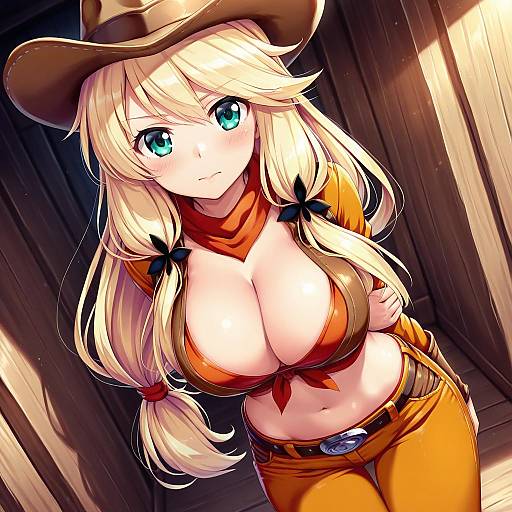 Illustration of Applejack, my little pony in the style of Akkijin