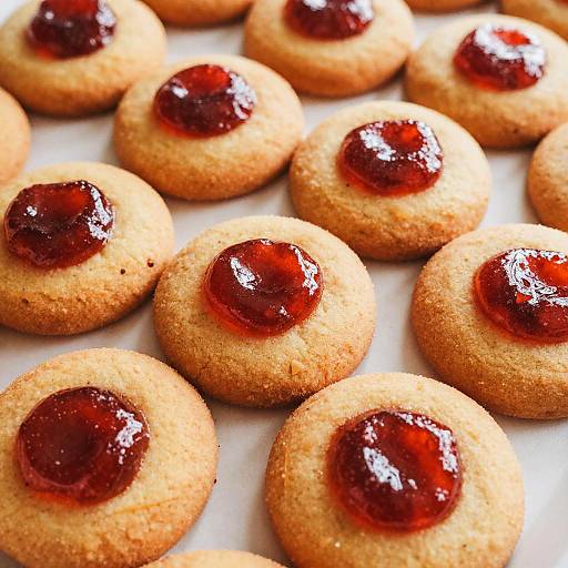 Bright Orange Sugar Cookies with Cherry Jam