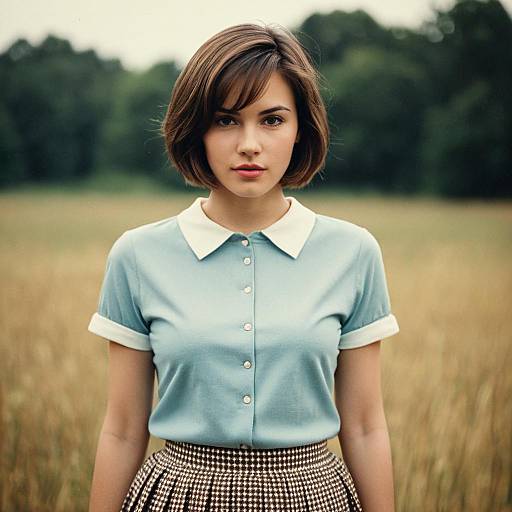 Photorealistic Retro Woman in Skirt
