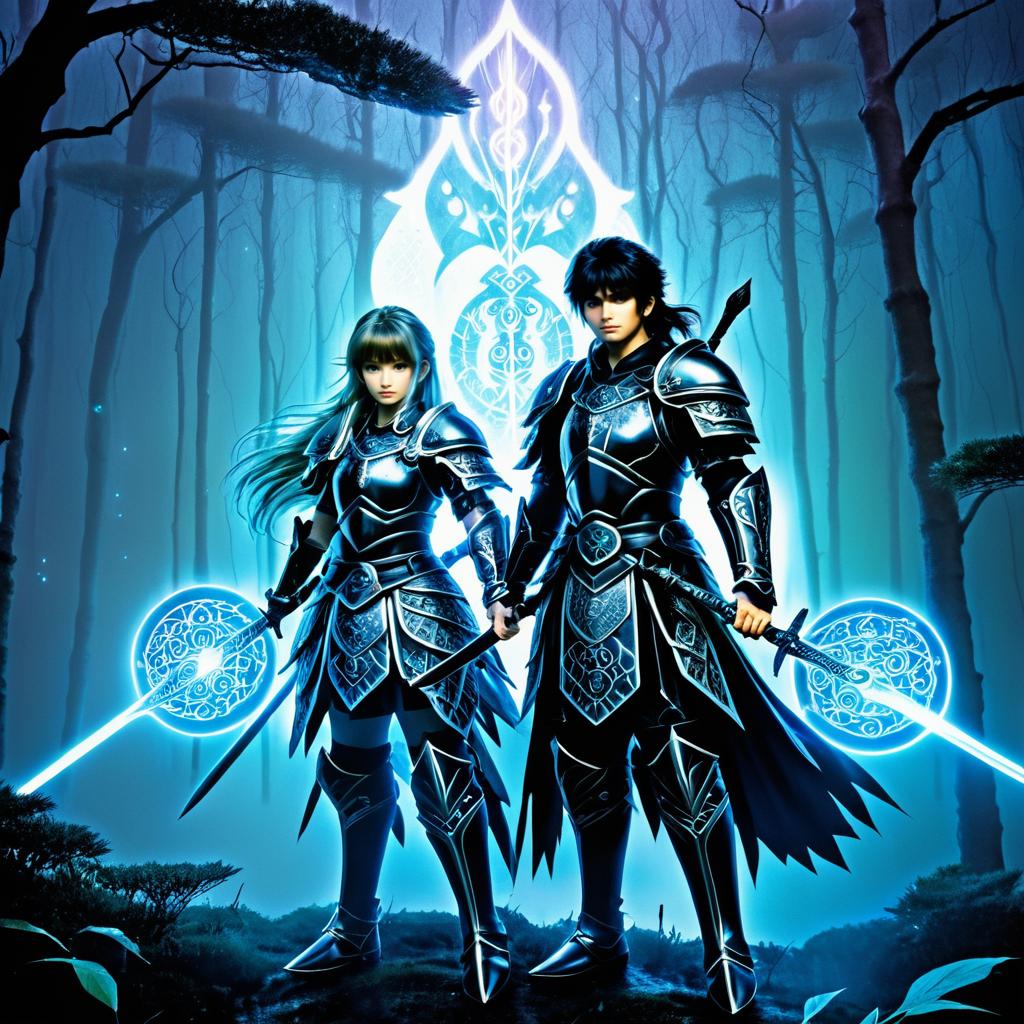 Warrior Siblings in Mystical Forest