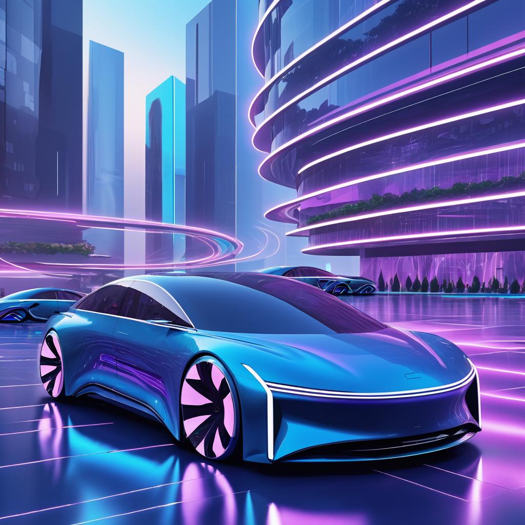 Futuristic Lucid Sedan in Modern City