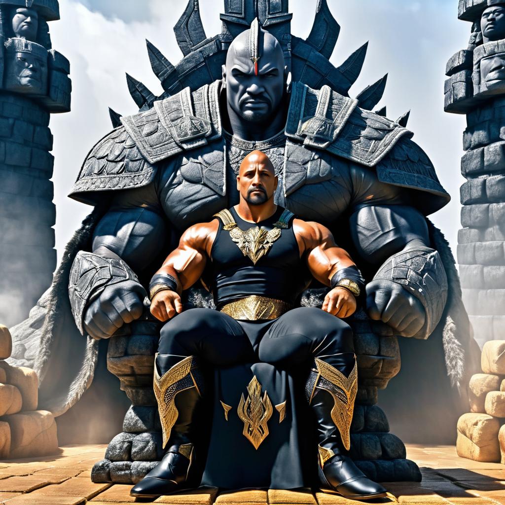 Dwayne Johnson as a Powerful Warrior King