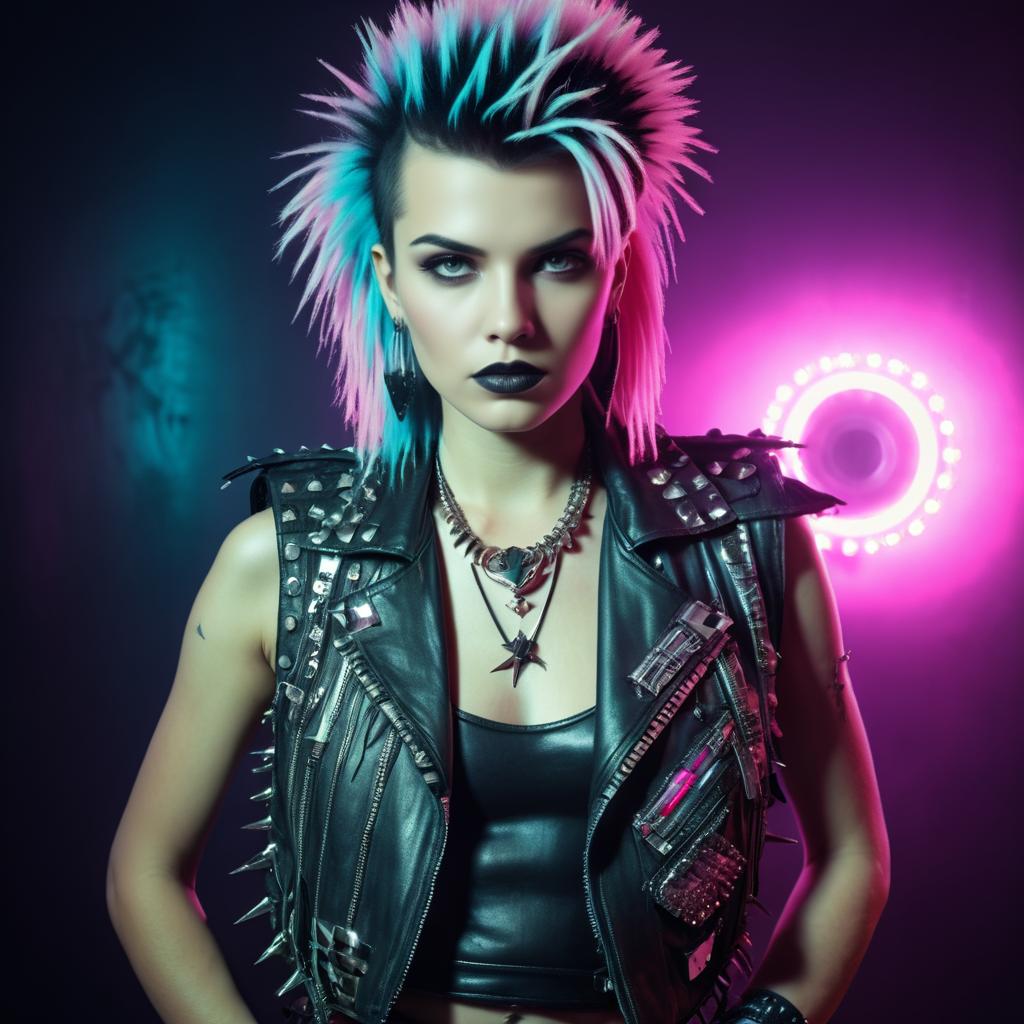 1980s Punk Rocker Vintage Glamour Portrait