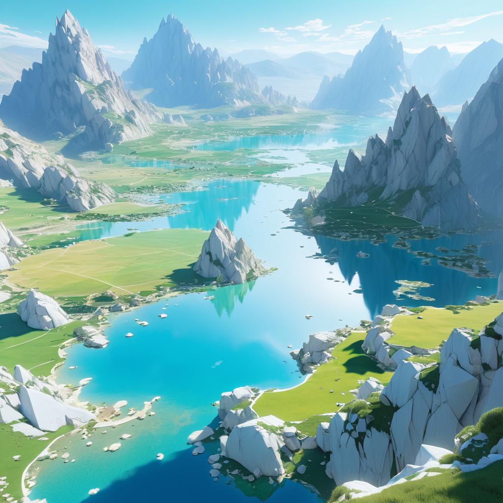 Tranquil Fantasy Mountain Valley Landscape