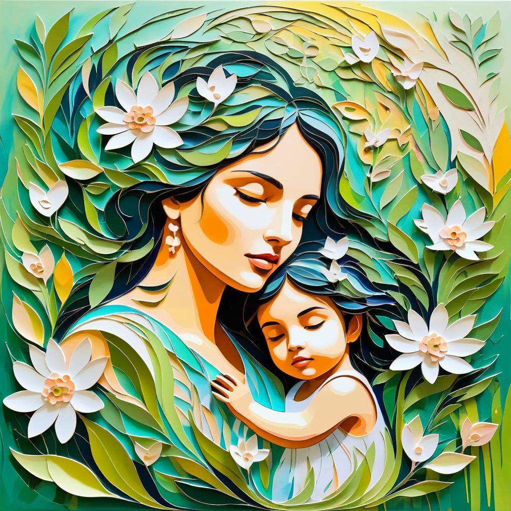 Gentle Mother in Blooming Love Art