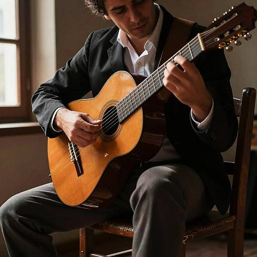 Classic Spanish Guitarist in Rustic Setting