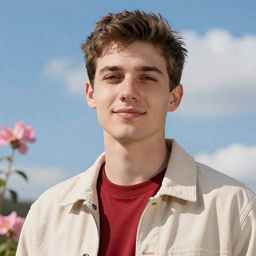 Young Man with a Smile in Nature
