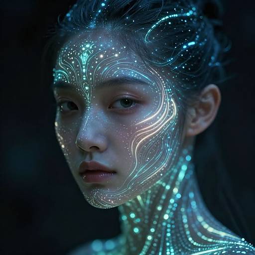 Bioluminescent Sci-Fi Entity Portrait