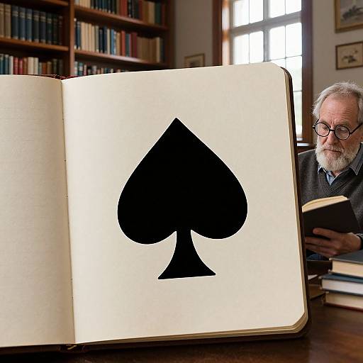 Vintage Spade Symbol in Library