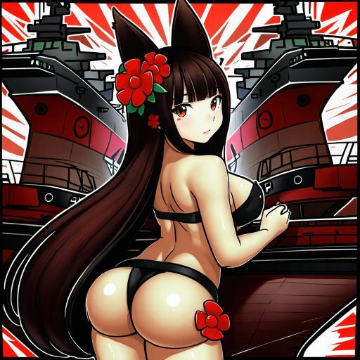 Illustration of Akagi (warship girls r), warship girls r in the style of Muk (monsieur)