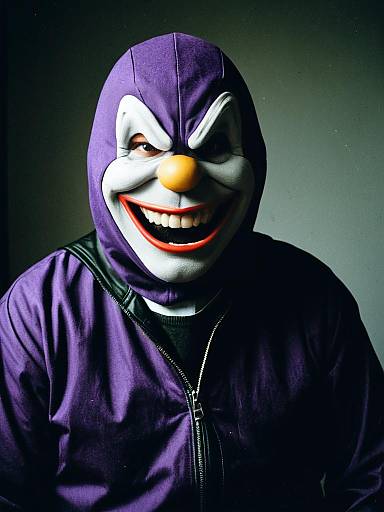 Man in Grimace Clown Costume