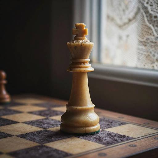 Intricately Carved Vintage Ivory Chess Piece