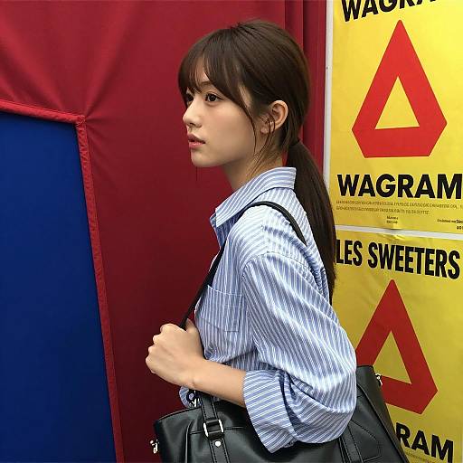 Young Woman Against Colorful Backdrop