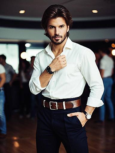 Stylish Male Disco Outfit Portrait