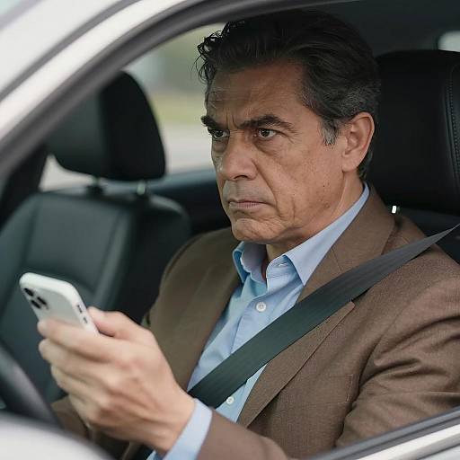 Intense Man in a Car Portrait