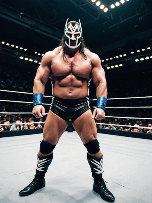 Masked Wrestling Fighter in Ring