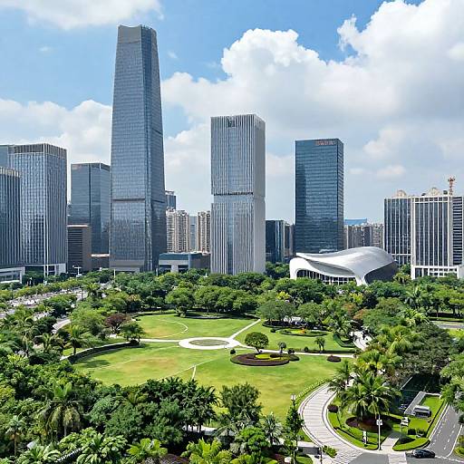 Futuristic City Blending Nature and Urban