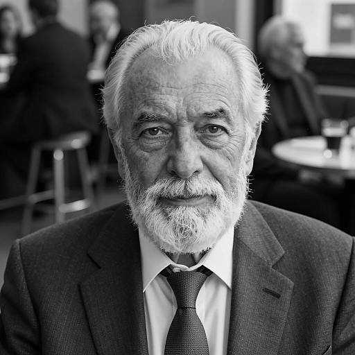 Elderly Man in Classic Black-and-White