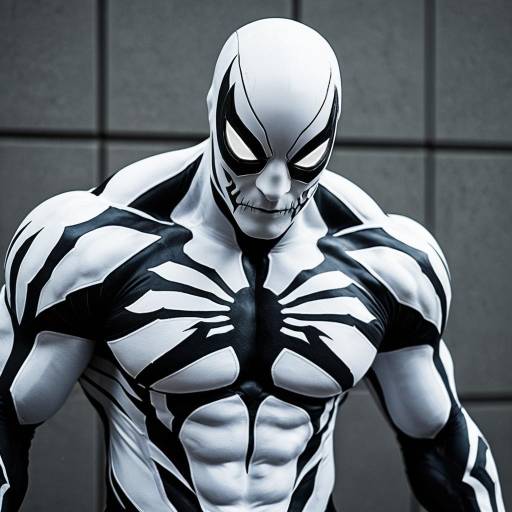 Muscular White Symbiote Cosplay Character