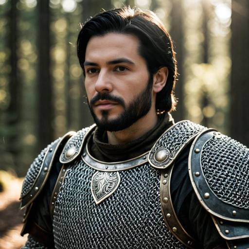 Man in Medieval Armor in Forest