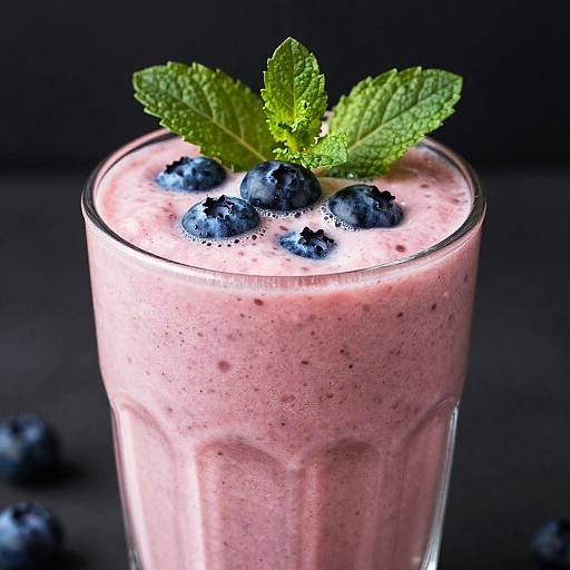 Vibrant Pink Blueberry Smoothie