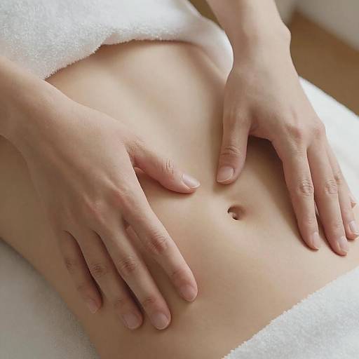 Gentle Touch: Close-Up of Abdomen