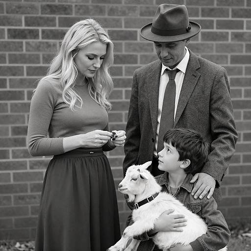 Vintage Black and White Family Portrait