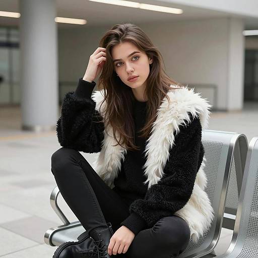 Stylish Young Woman in Indoor Space