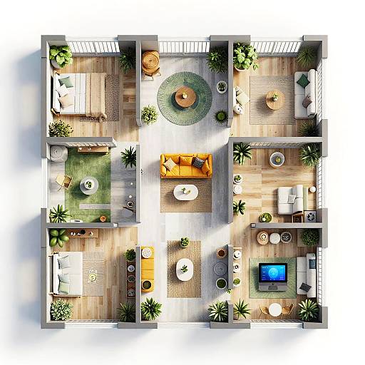 AI-Designed Urban Apartment Floor Plan