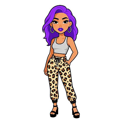 Casual Streetwear Woman with Leopard Joggers